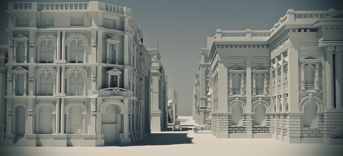 high poly old buildings