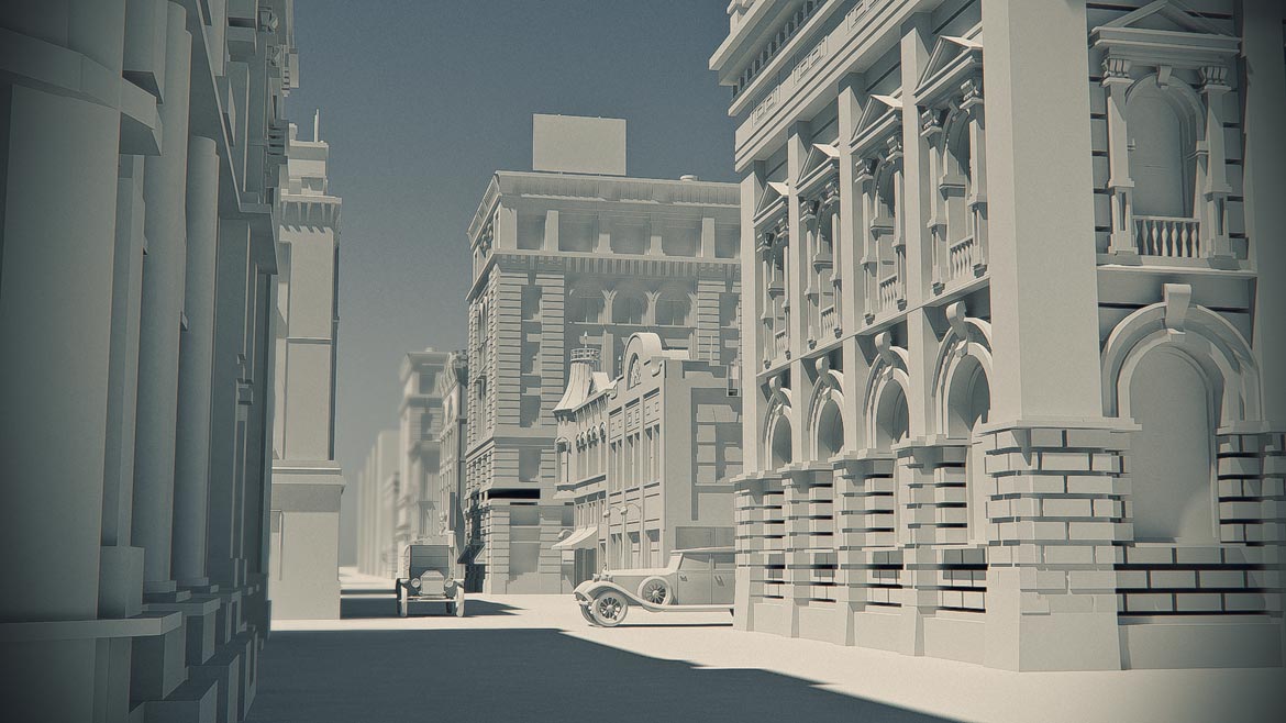 high poly old buildings