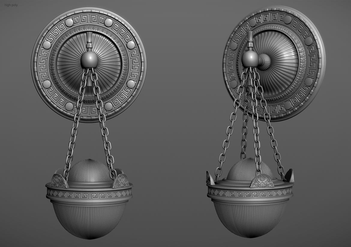 Ornate Lamp high poly sculpt