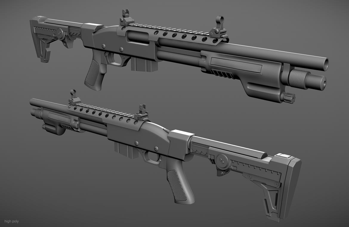 Shotgun high poly