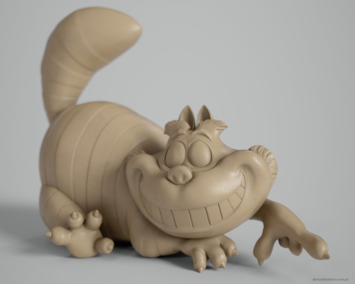 cheshire cat high poly sculpt