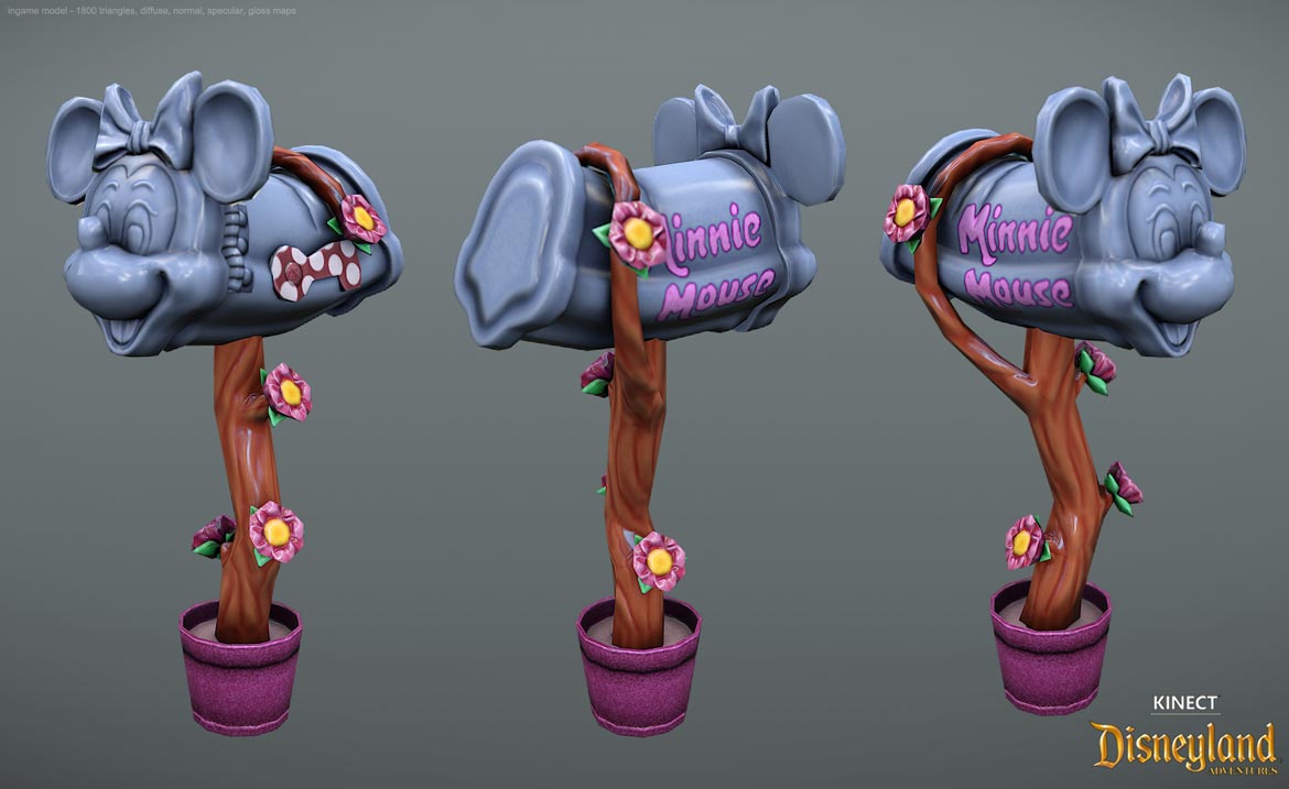 minnie mouse box low poly