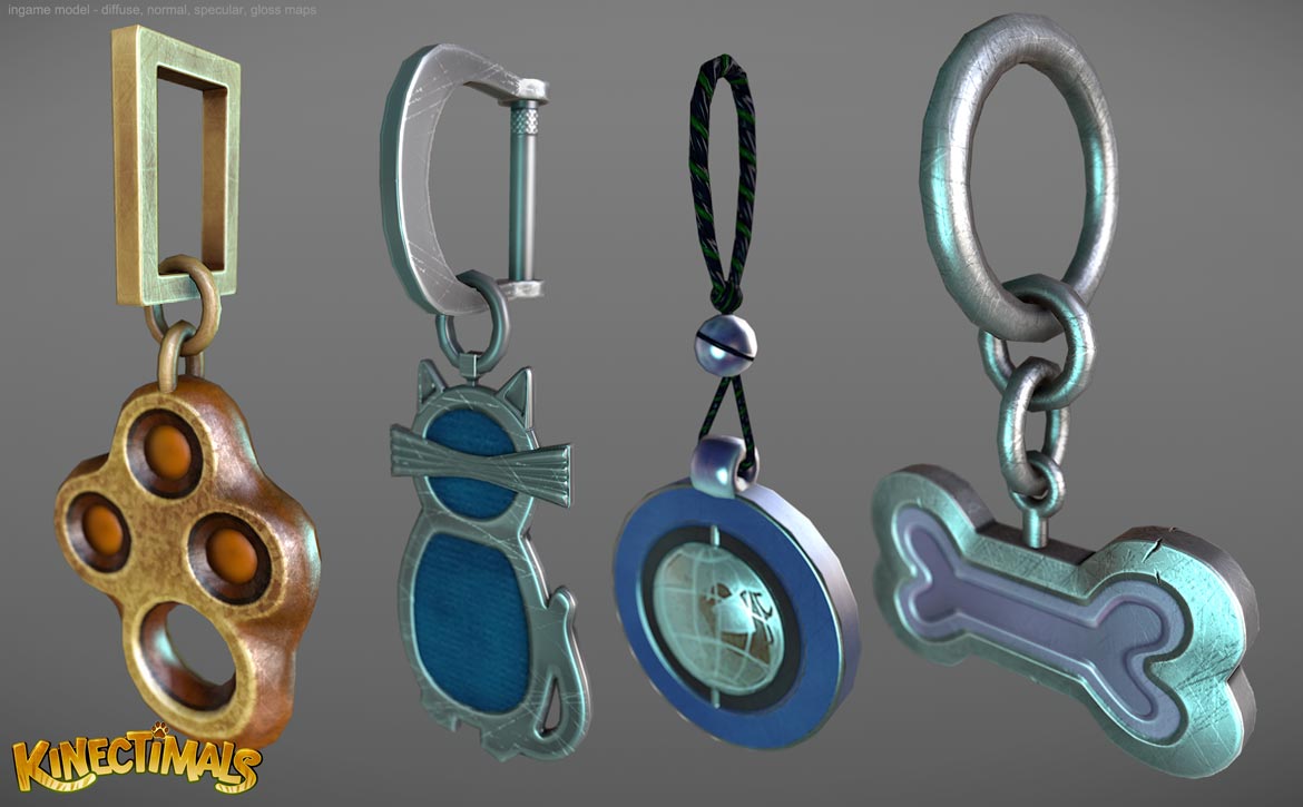 Kinectimals - low poly pendants