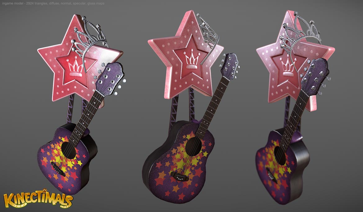 Kinectimals - low poly guitar