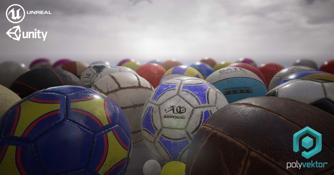 PBR Sport Balls Pack Unreal Unity