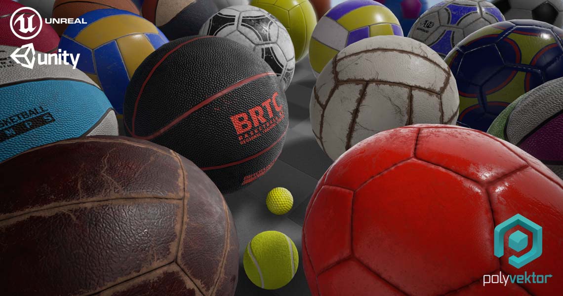 PBR Sport Balls Pack Unreal Unity