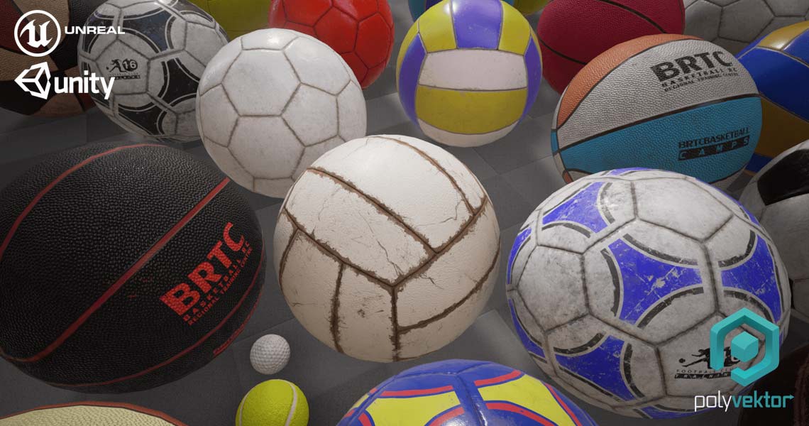 PBR Sport Balls Pack Unreal Unity