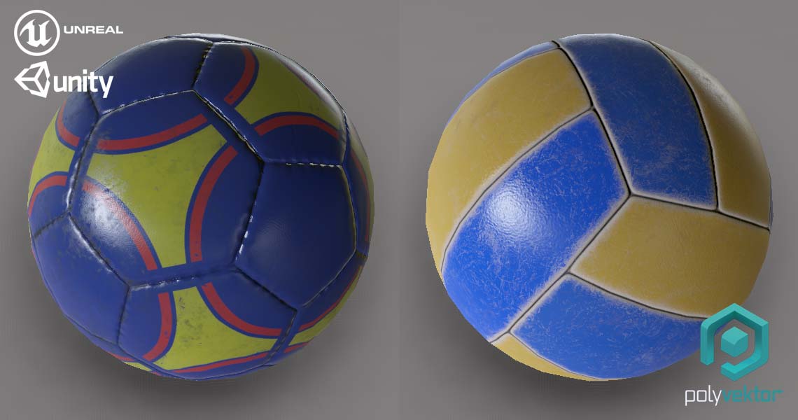Football Volleyball low poly Unreal Unity
