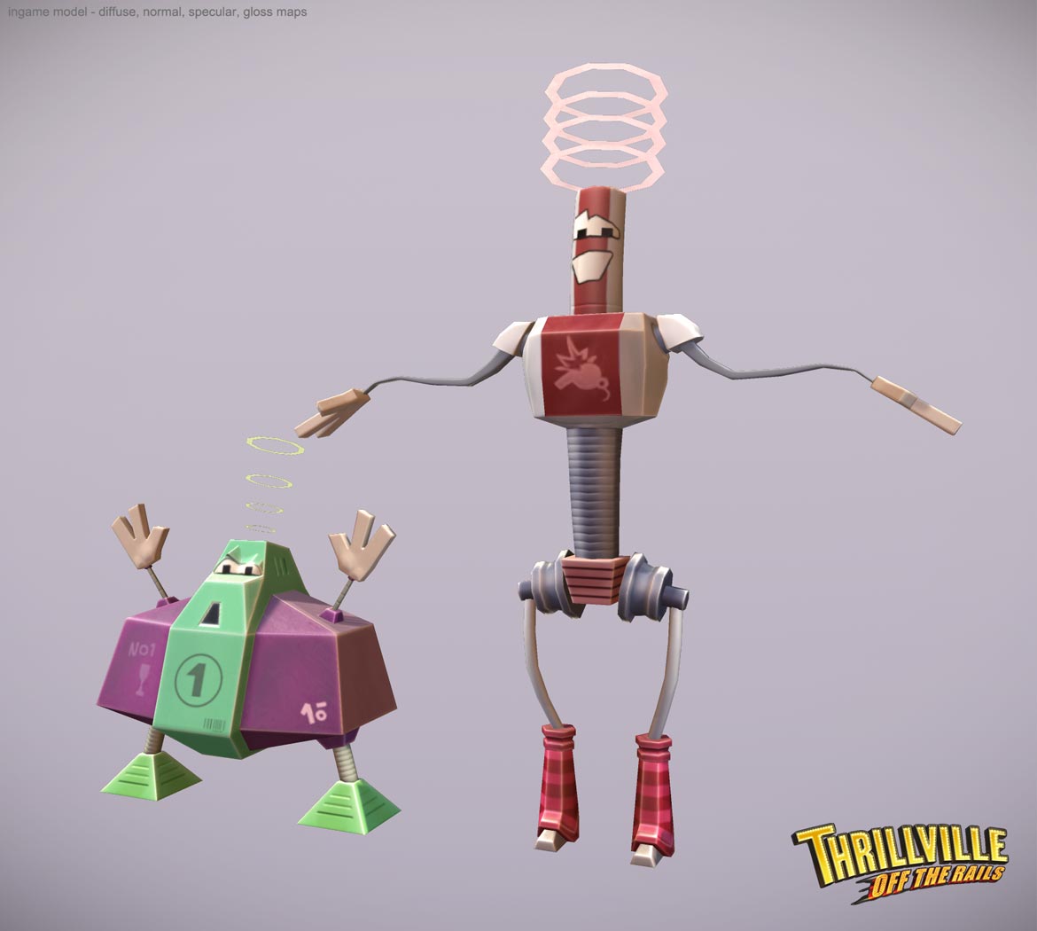 Thrillville: Off the Rails - Robots low poly